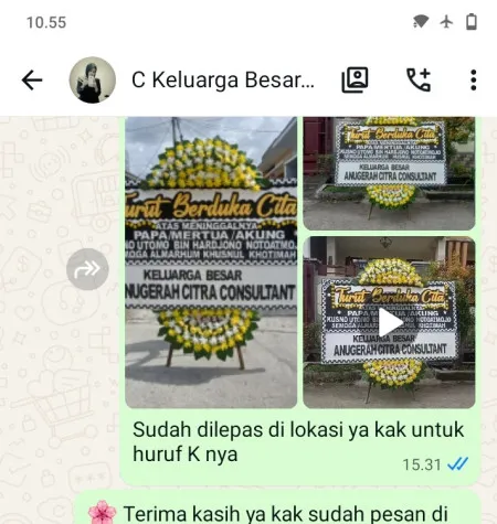 Pengiriman Papan Bunga Duka Bantargebang